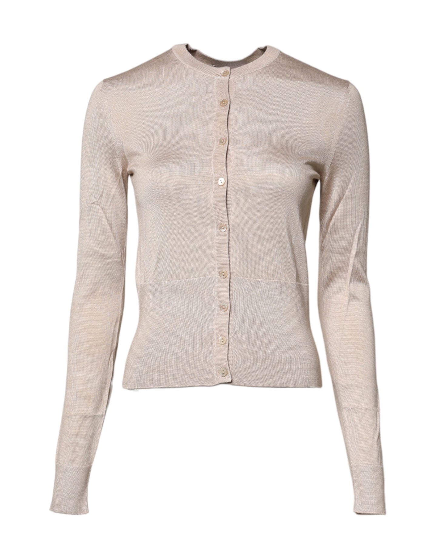 Dolce & Gabbana Beige Silke Cardigan Med Knapper