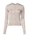 Dolce & Gabbana Beige Silke Cardigan Med Knapper
