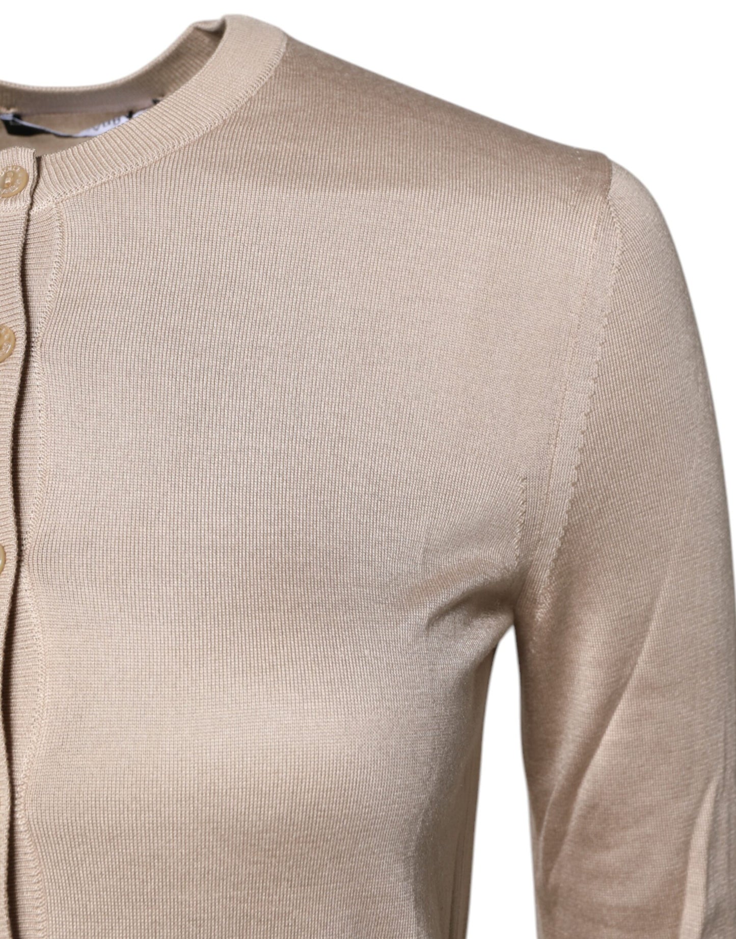 Dolce & Gabbana Beige Silke Cardigan Med Knapper