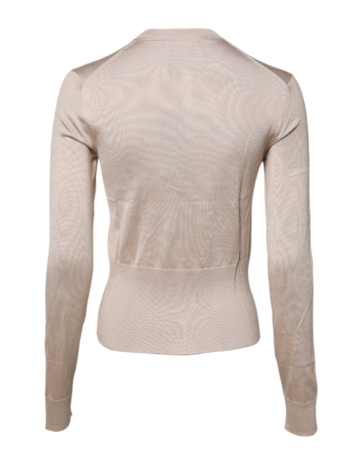 Dolce & Gabbana Beige Silke Cardigan Med Knapper