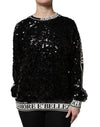 Dolce & Gabbana Sort DG Queen Paillet Pullover Sweater