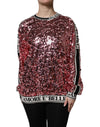 Dolce & Gabbana Pink DG Queen Paillet Pullover Sweater