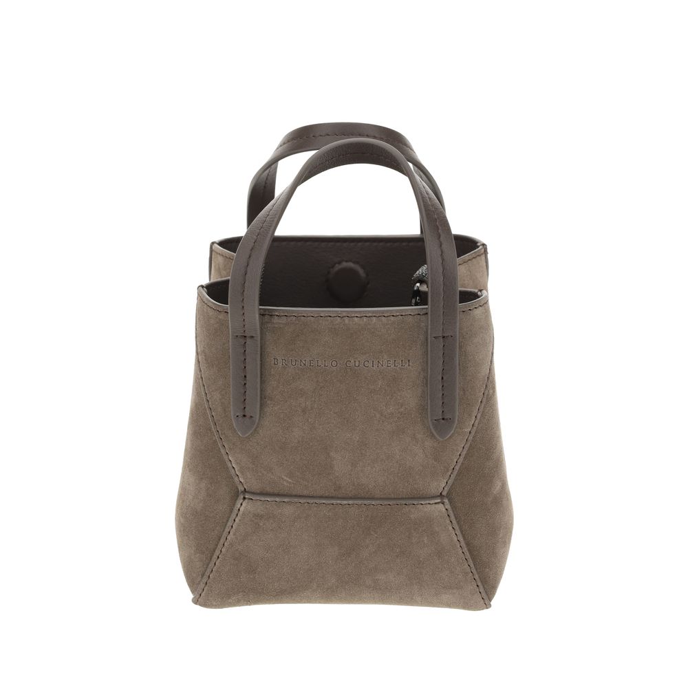 Brunello Cucinelli skuldertaske i ruskind