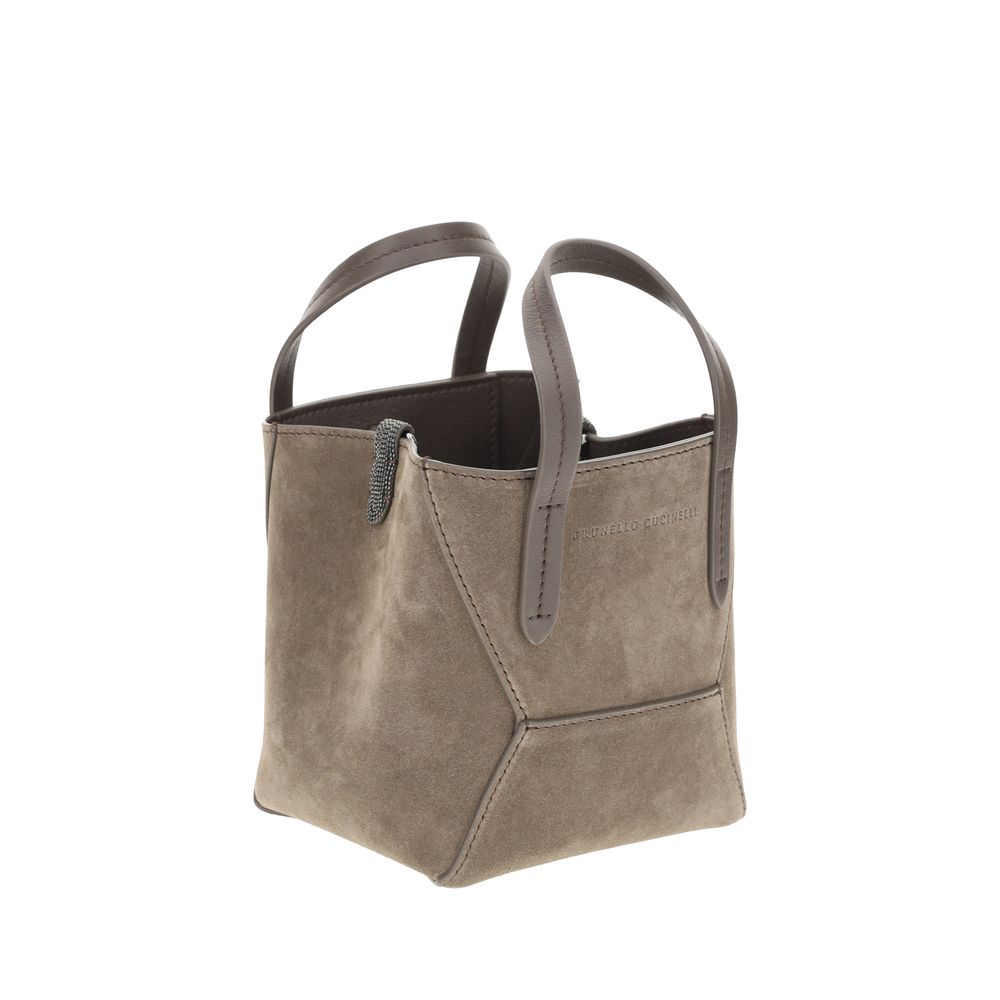 Brunello Cucinelli skuldertaske i ruskind