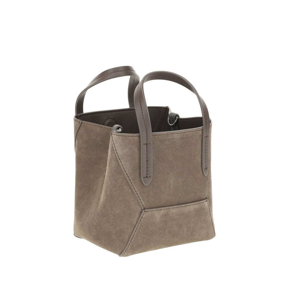 Brunello Cucinelli skuldertaske i ruskind
