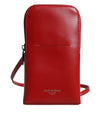 Dolce & Gabbana Red Leather Purse Phone Sling Crossbody Neck Strap Bag
