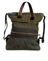 Dolce & Gabbana Military Green Patchwork Rucksack Backpack Bag