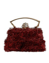 Dolce & Gabbana Rødguldkæde VANDA Aftenclutch med Glitterkrystaller