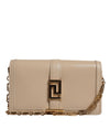 Versace Beige Guldkæde Kalveskind Pung Crossbody Taske