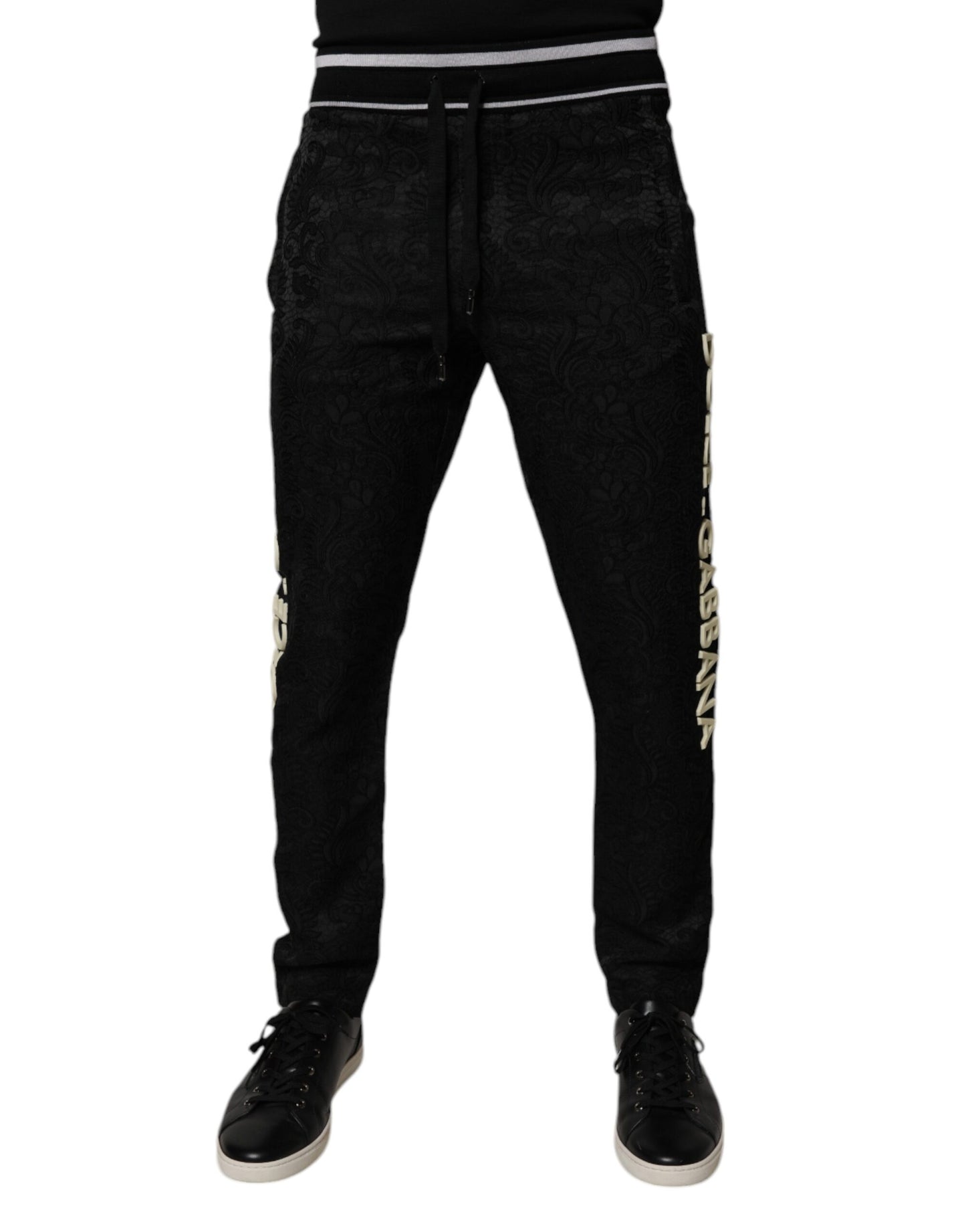 Dolce & Gabbana Sorte Joggerbukser med høj talje til mænd