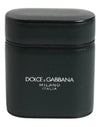 Dolce & Gabbana Black Calfskin Leather Logo Print Flip Holder Airpods Case