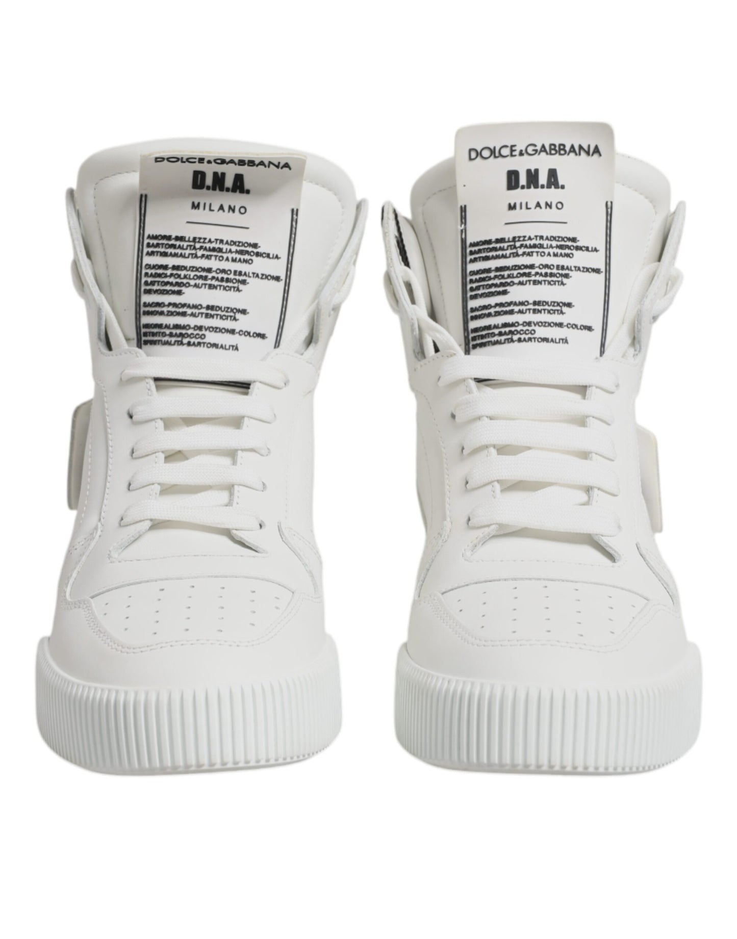 Dolce & Gabbana Hvide Læder High Top Sneakers Sko