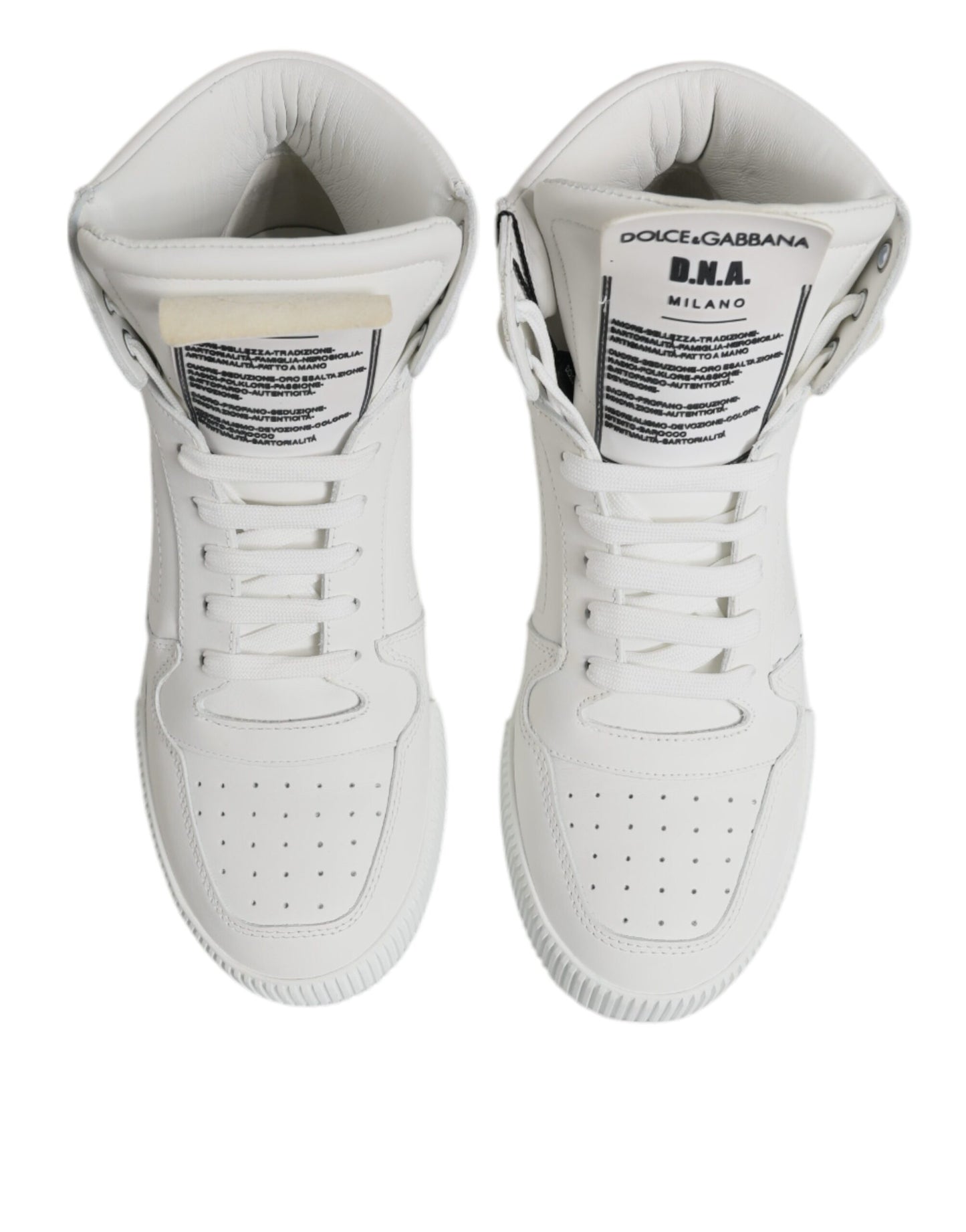 Dolce & Gabbana Hvide Læder High Top Sneakers Sko