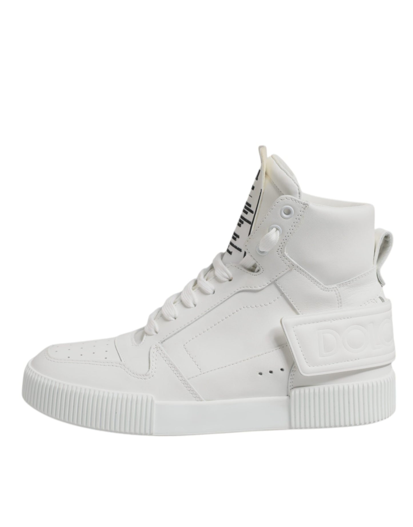 Dolce & Gabbana Hvide Læder High Top Sneakers Sko