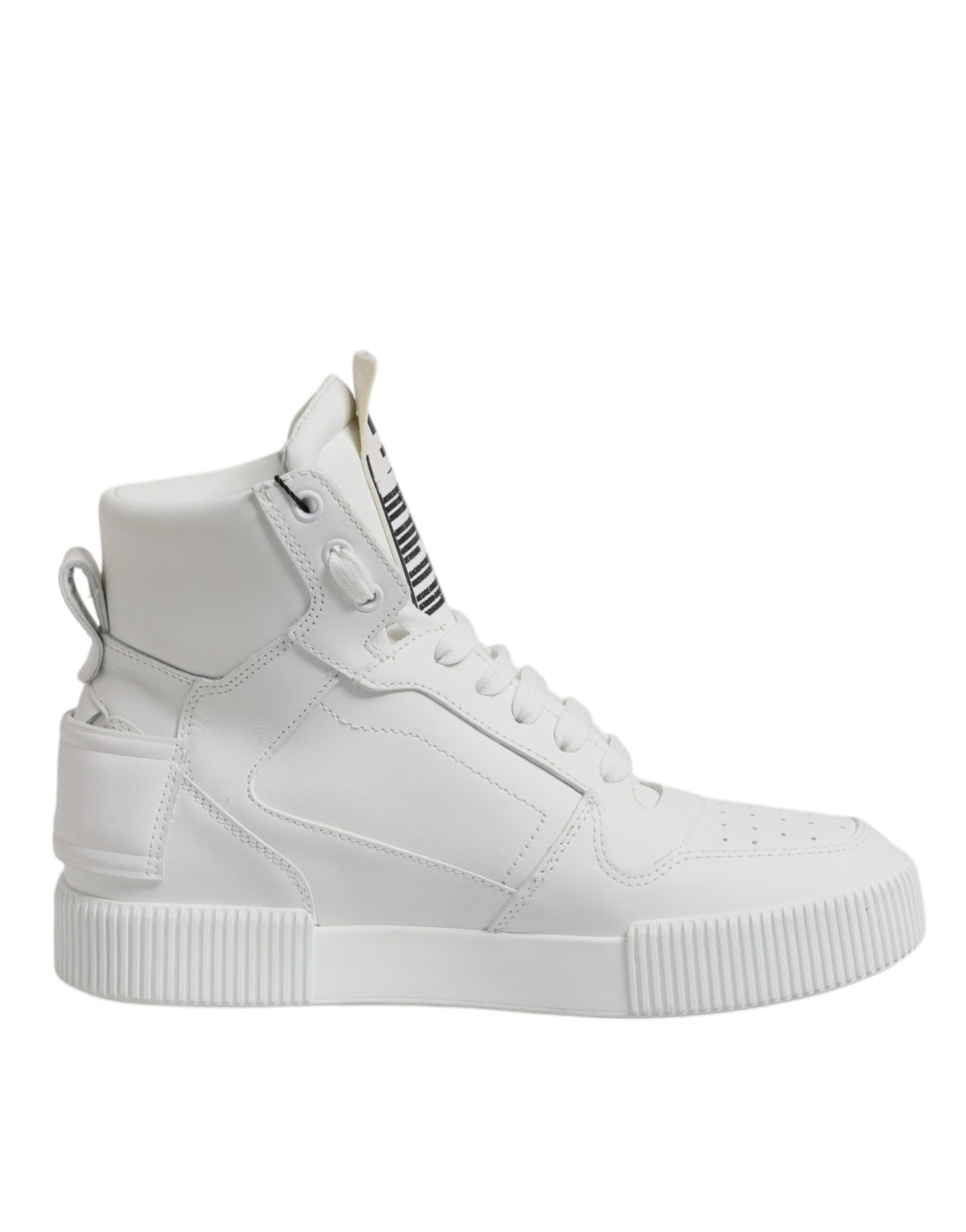 Dolce & Gabbana Hvide Læder High Top Sneakers Sko