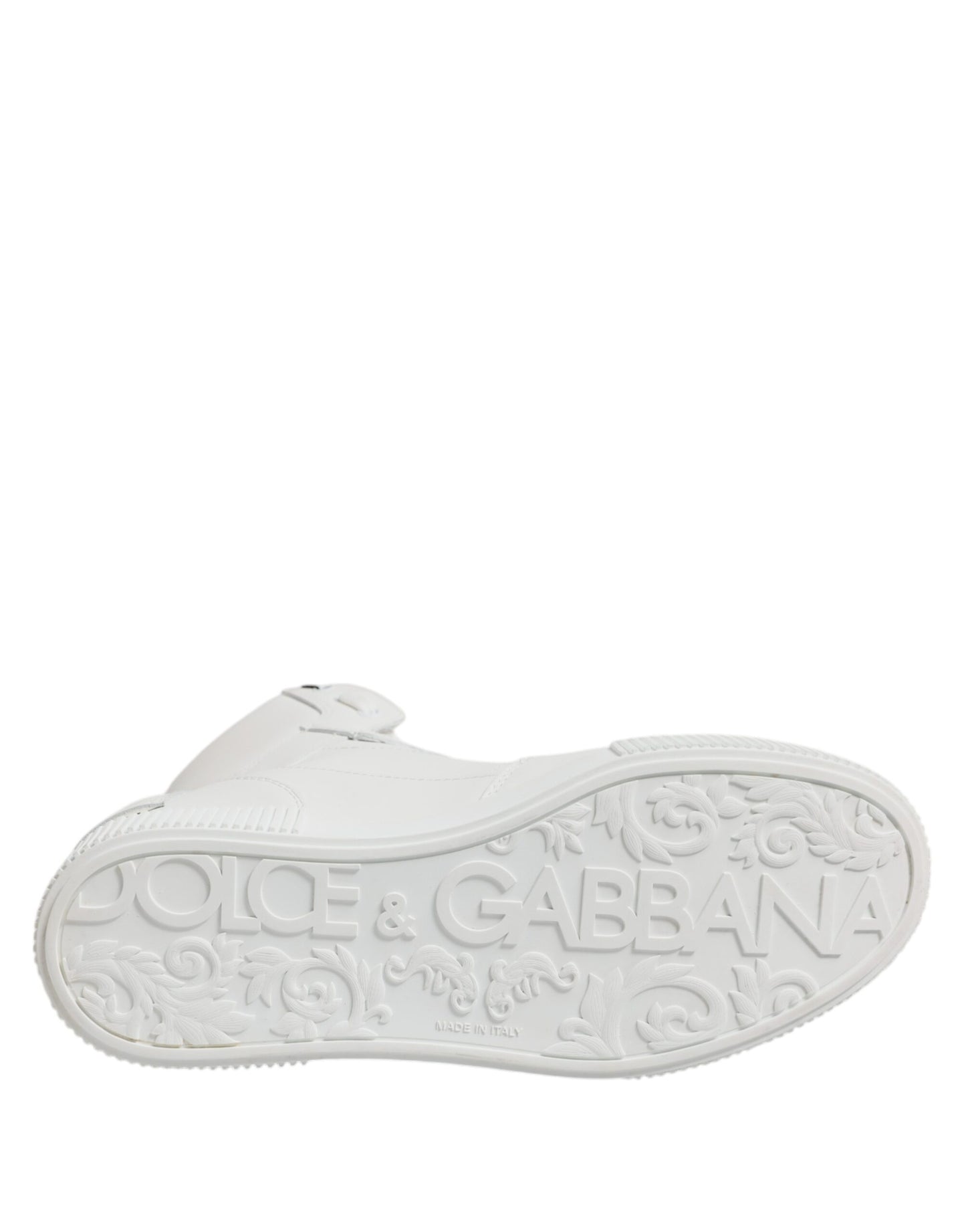 Dolce & Gabbana Hvide Læder High Top Sneakers Sko
