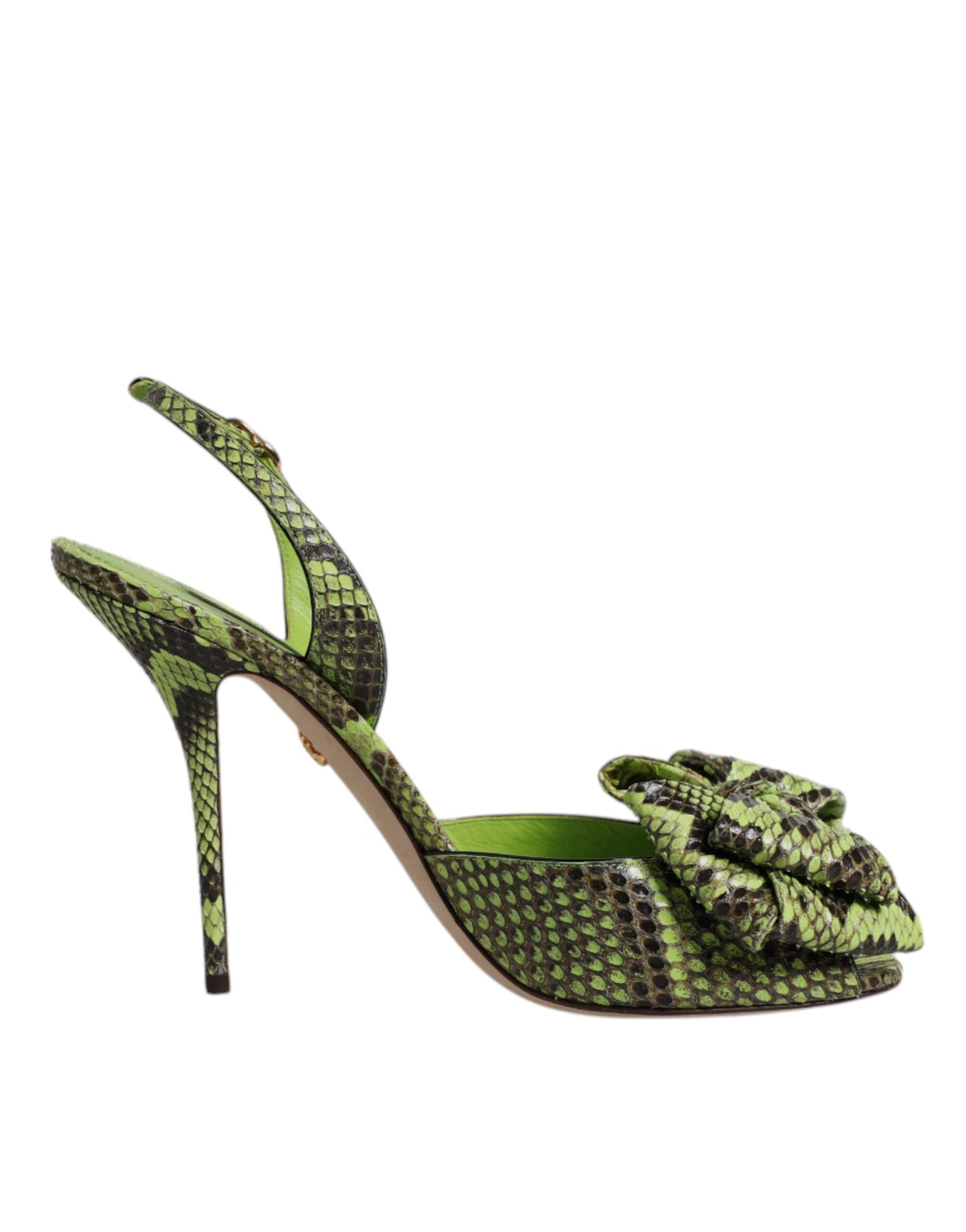 Dolce & Gabbana Grønne Python Læder Sandaler Med Hæle