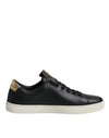 Dolce & Gabbana Sorte Læder Guldrøde Hjerte Sneakers Sko