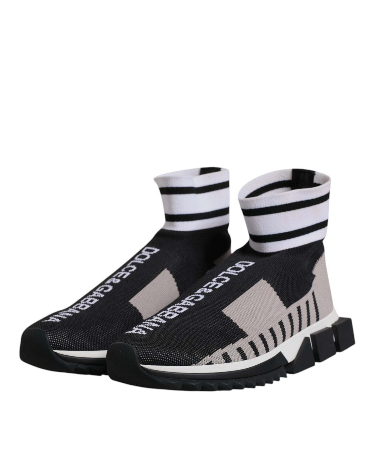 Dolce & Gabbana Sort Grå Sorrento Sokker Herre Sneakers Sko