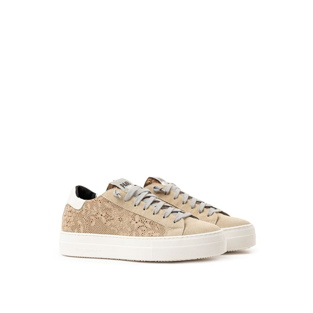 P448 Beige Lædersneaker