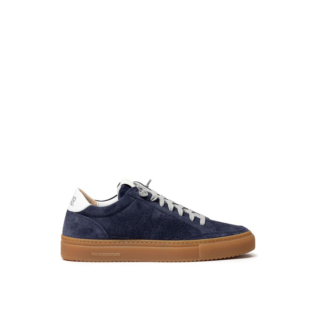 P448 Blå Lædersneaker