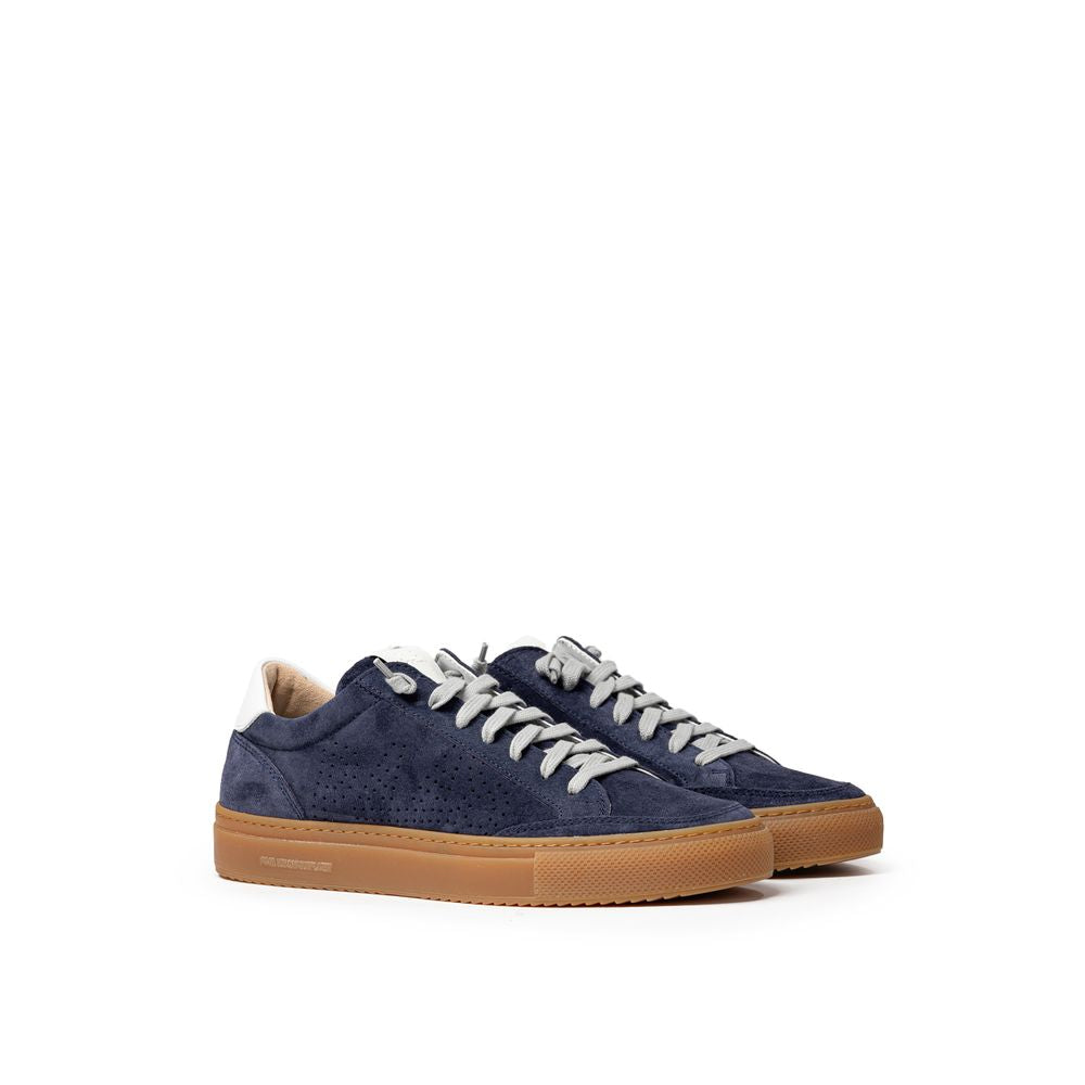 P448 Blå Lædersneaker