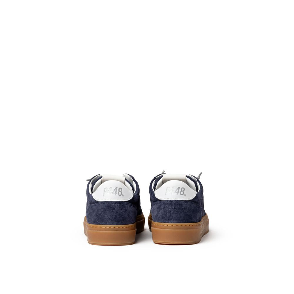 P448 Blå Lædersneaker