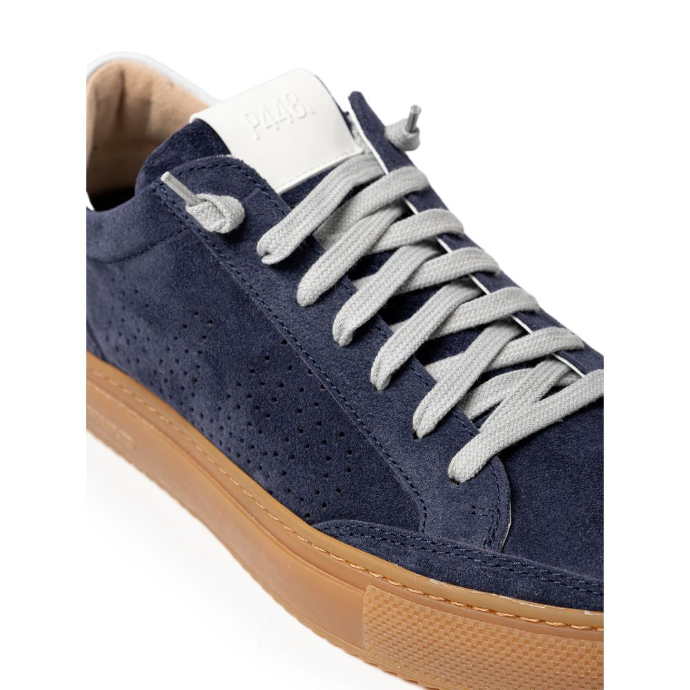 P448 Blå Lædersneaker