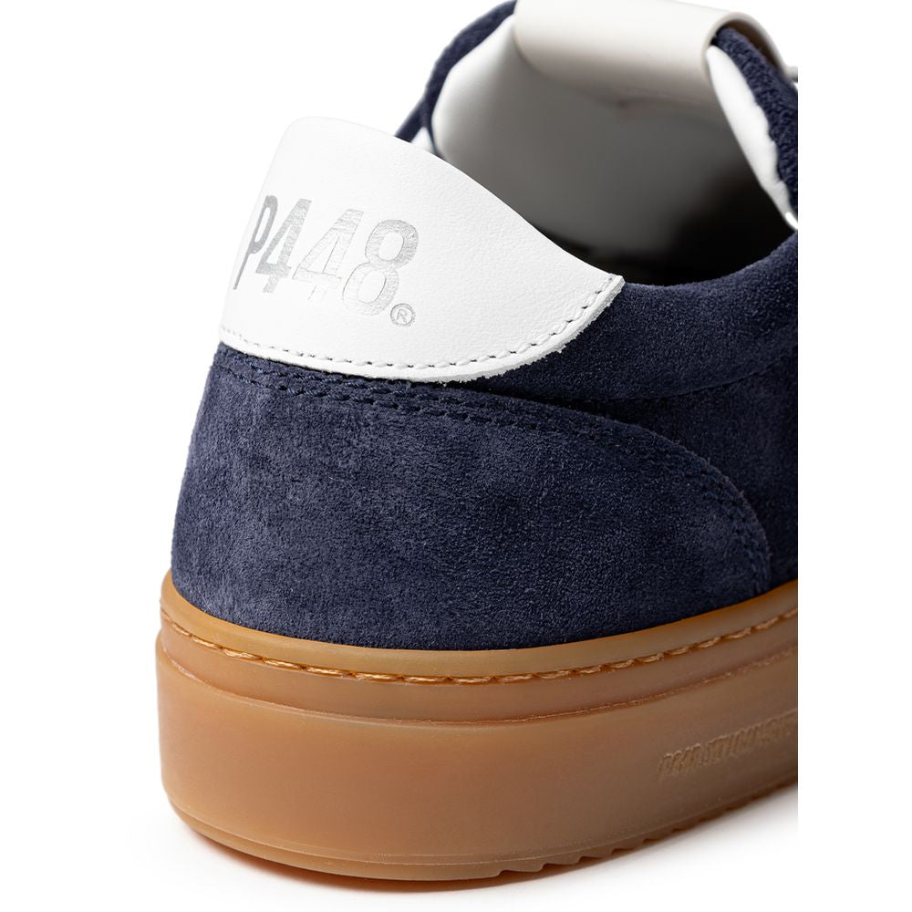 P448 Blå Lædersneaker