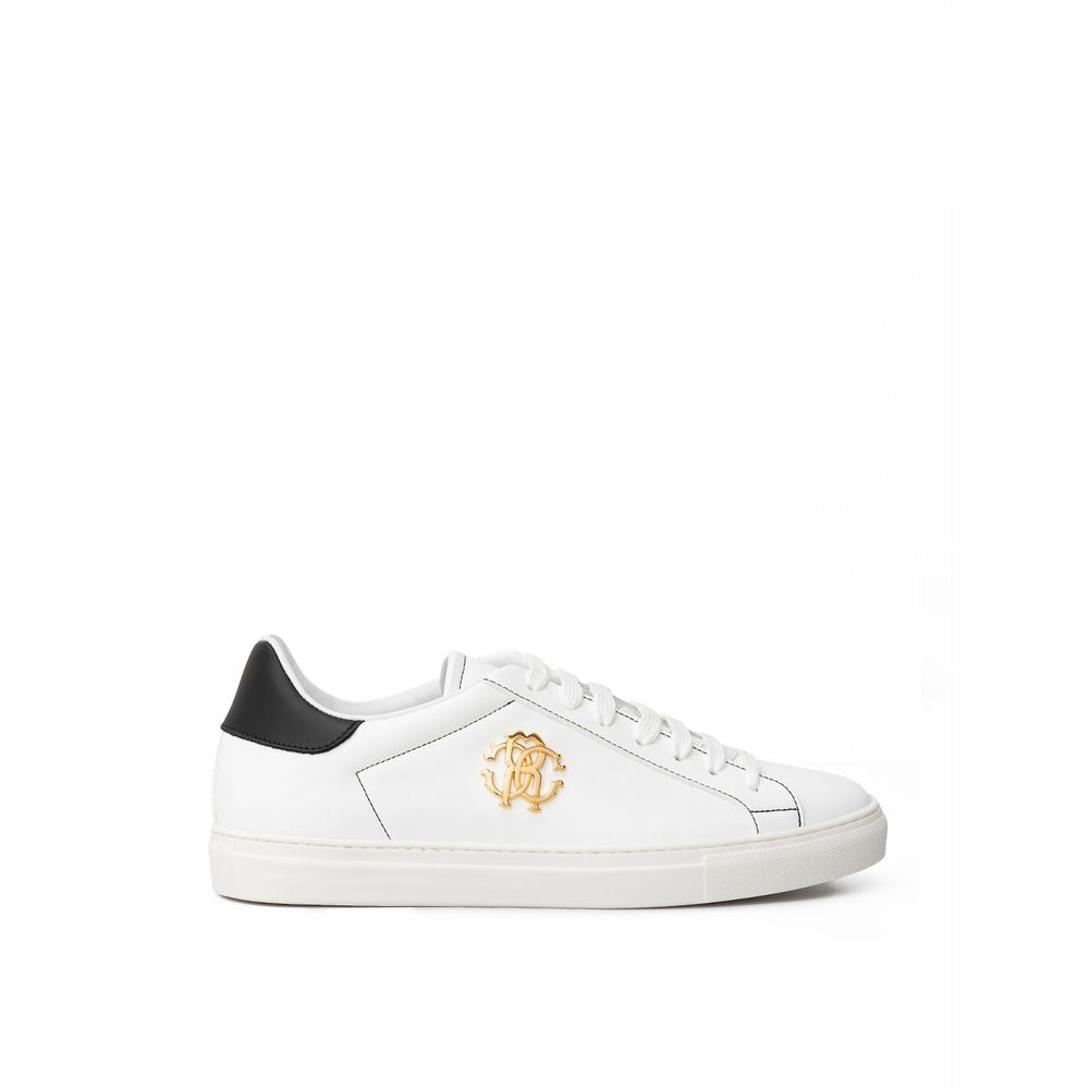 Roberto Cavalli Hvide Lædersneaker
