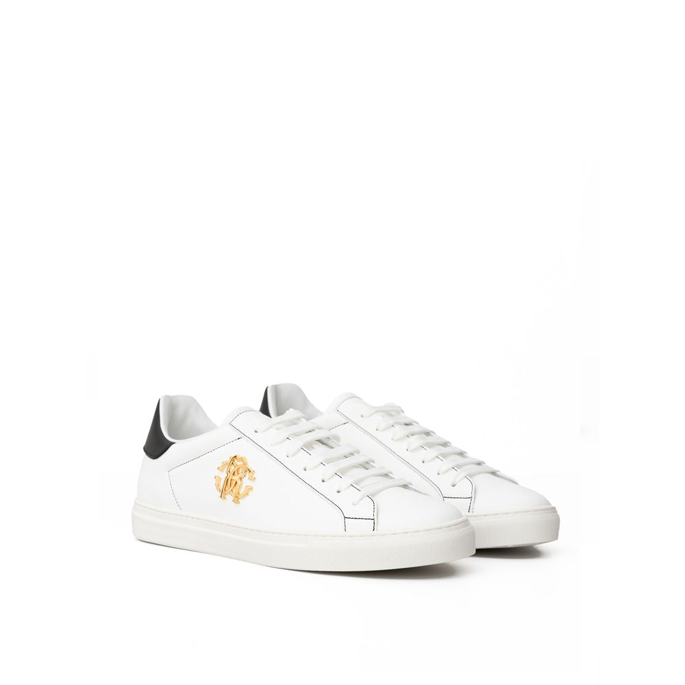 Roberto Cavalli Hvide Lædersneaker