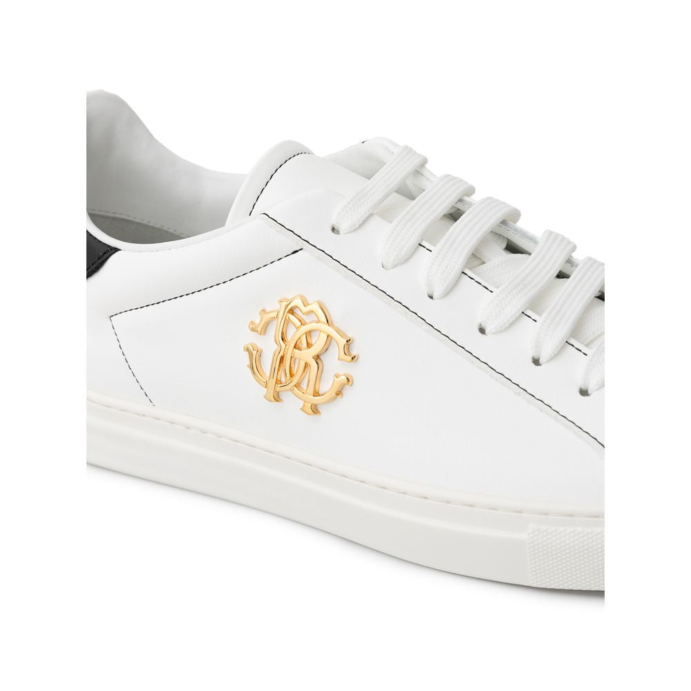 Roberto Cavalli Hvide Lædersneaker
