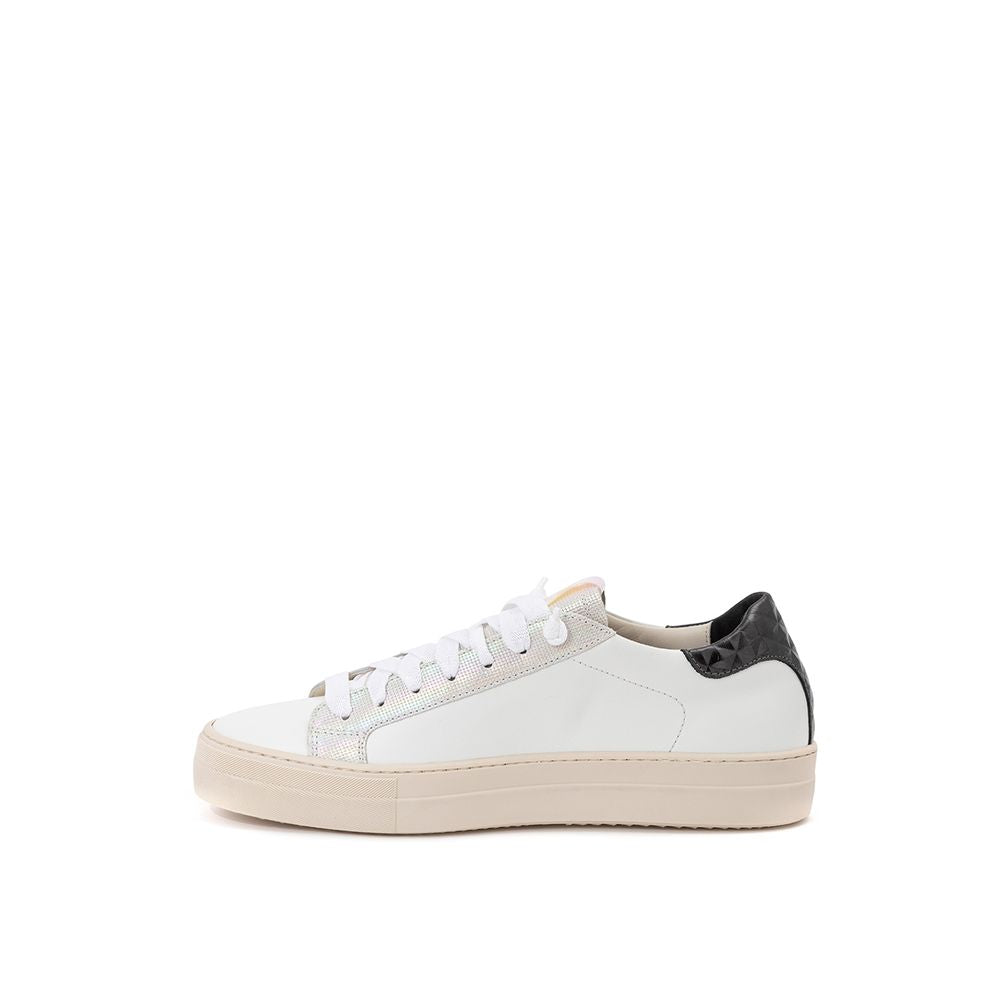 P448 Løft dit sneaker-spil med helt hvide italienske læderskoner