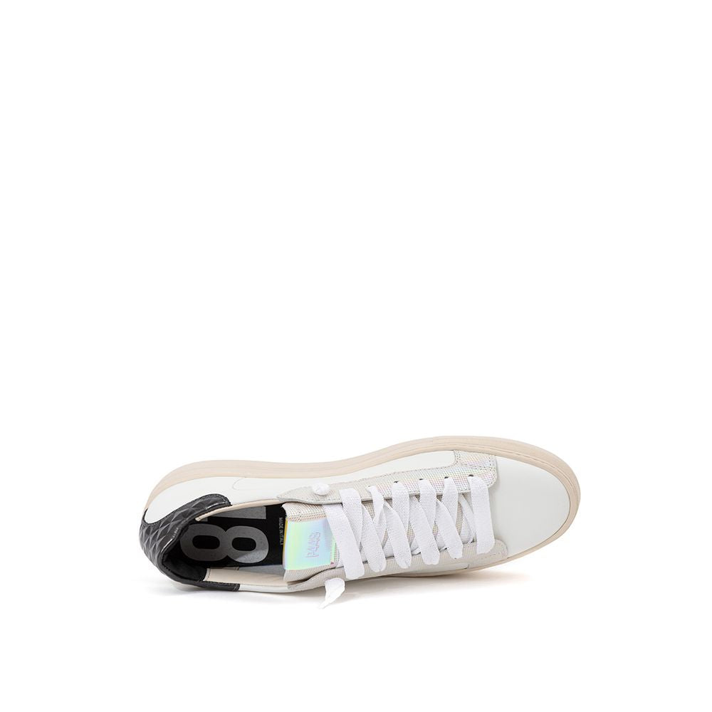 P448 Løft dit sneaker-spil med helt hvide italienske læderskoner