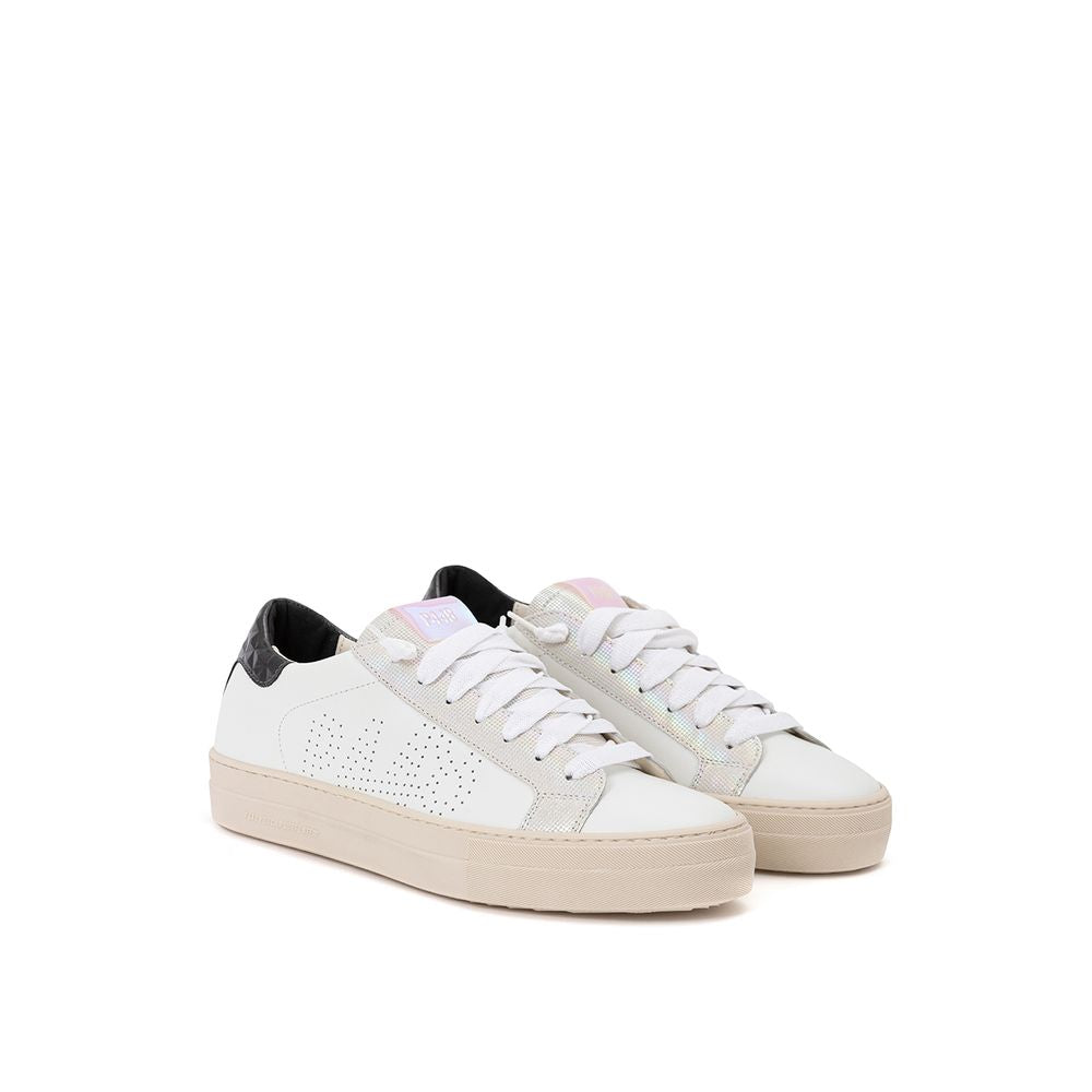 P448 Løft dit sneaker-spil med helt hvide italienske læderskoner