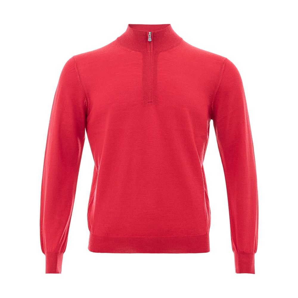 Gran Sasso Elegant Crimson Uld T-shirt til Herrer