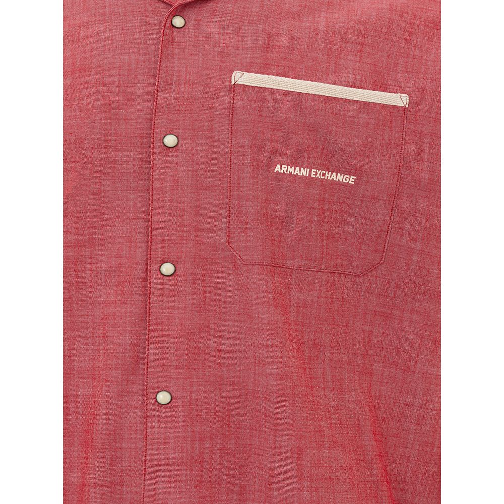 Armani Exchange Crimson Cotton Classic Herreskjorte