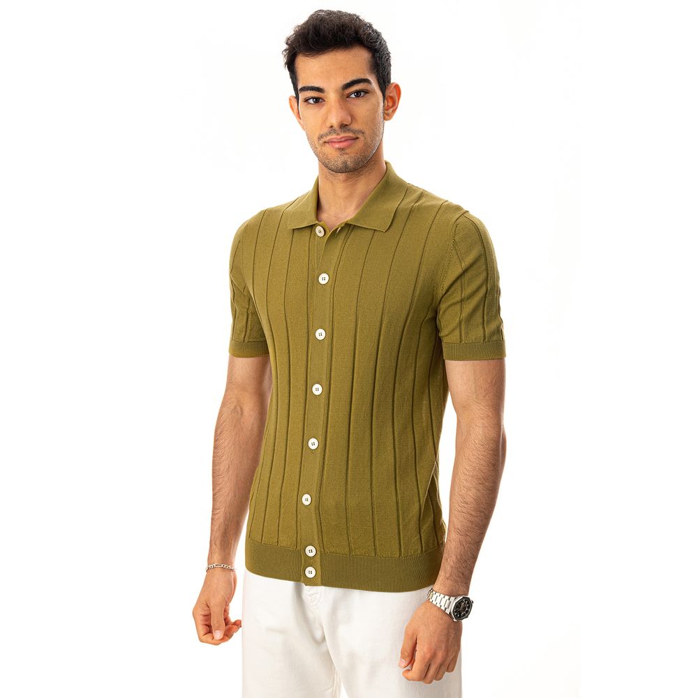 Gran Sasso Elegant Grøn Bomulds T-shirt til Herrer