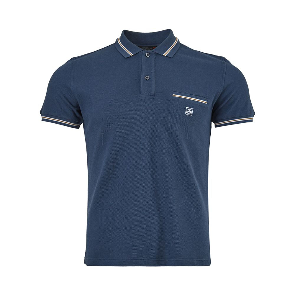 Corneliani elegant blå italiensk bomuldspoloshirt