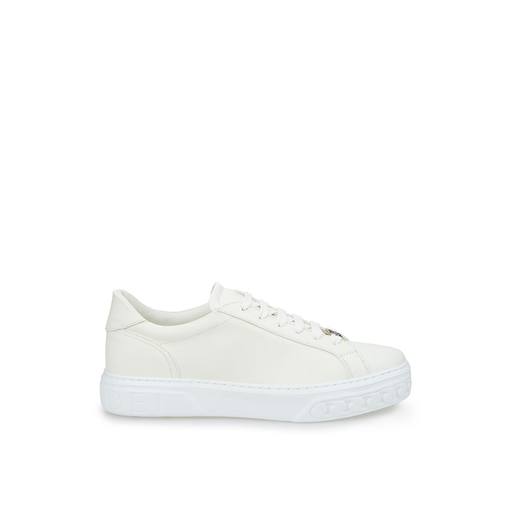 Casadei Slanke Hvide Lædersneakers