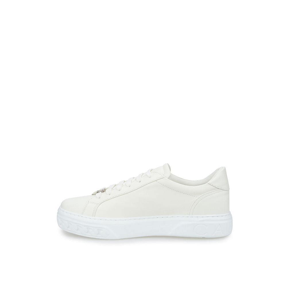 Casadei Slanke Hvide Lædersneakers