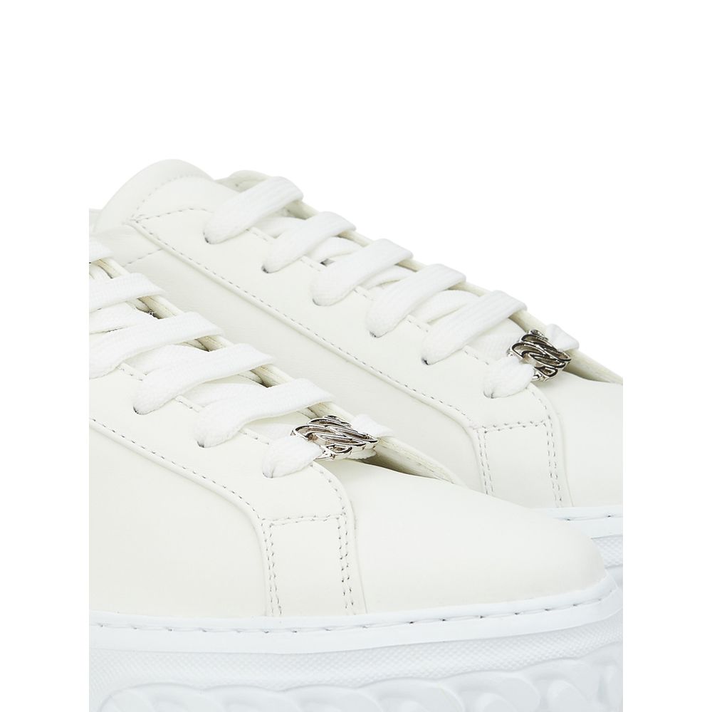 Casadei Slanke Hvide Lædersneakers