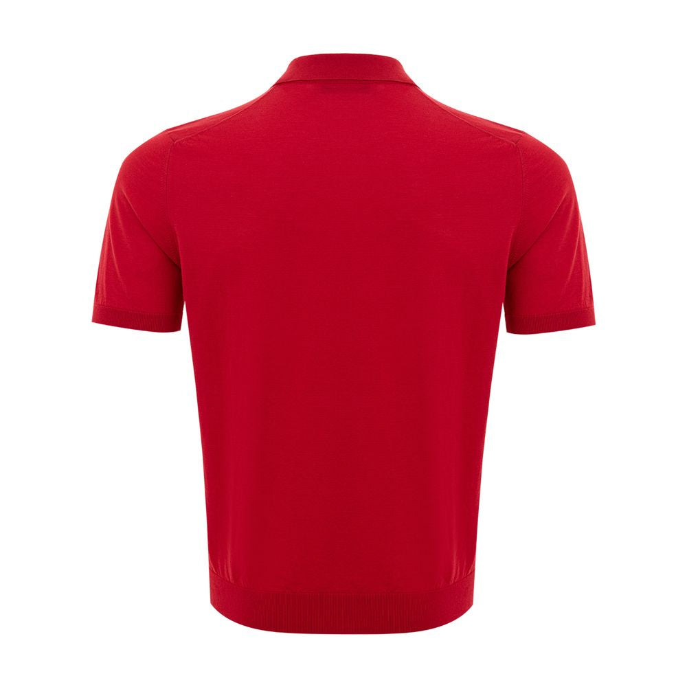 Gran Sasso elegant italiensk bomuldspoloshirt i livlig rød