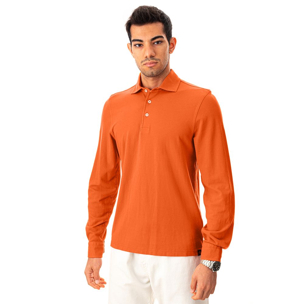 Gran Sasso Elegant Orange Bomuldspolo til Herrer