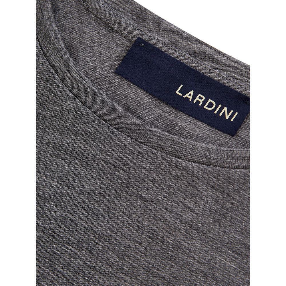 Lardini Elegant Grå Uld Designer T-shirt