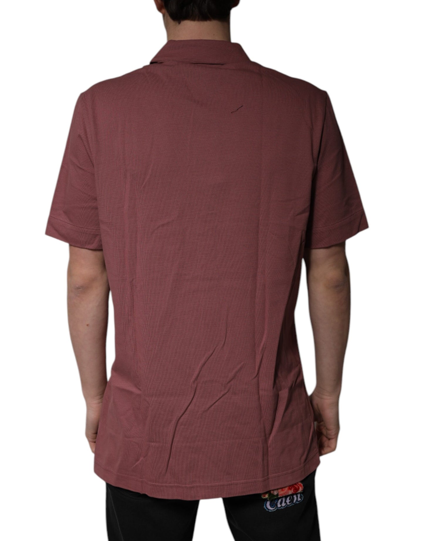 Dolce & Gabbana Mørkelyserød Button Down Casual Poloshirt Herre