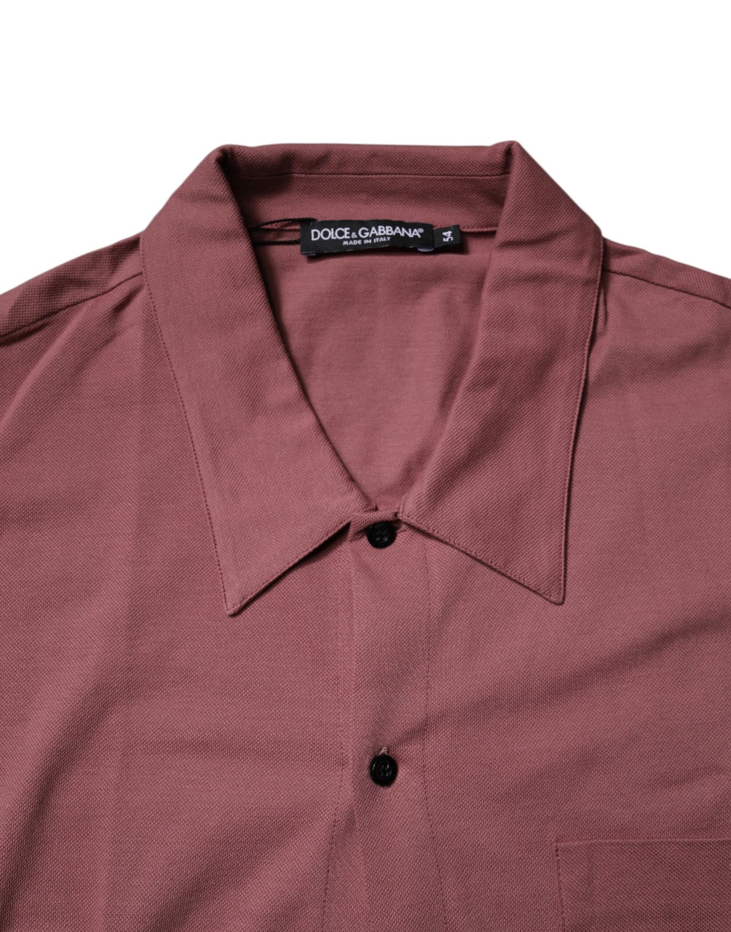 Dolce & Gabbana Mørkelyserød Button Down Casual Poloshirt Herre
