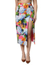 Dolce & Gabbana Flerfarvet Blomsterprint Højtaljet Midi-nederdel
