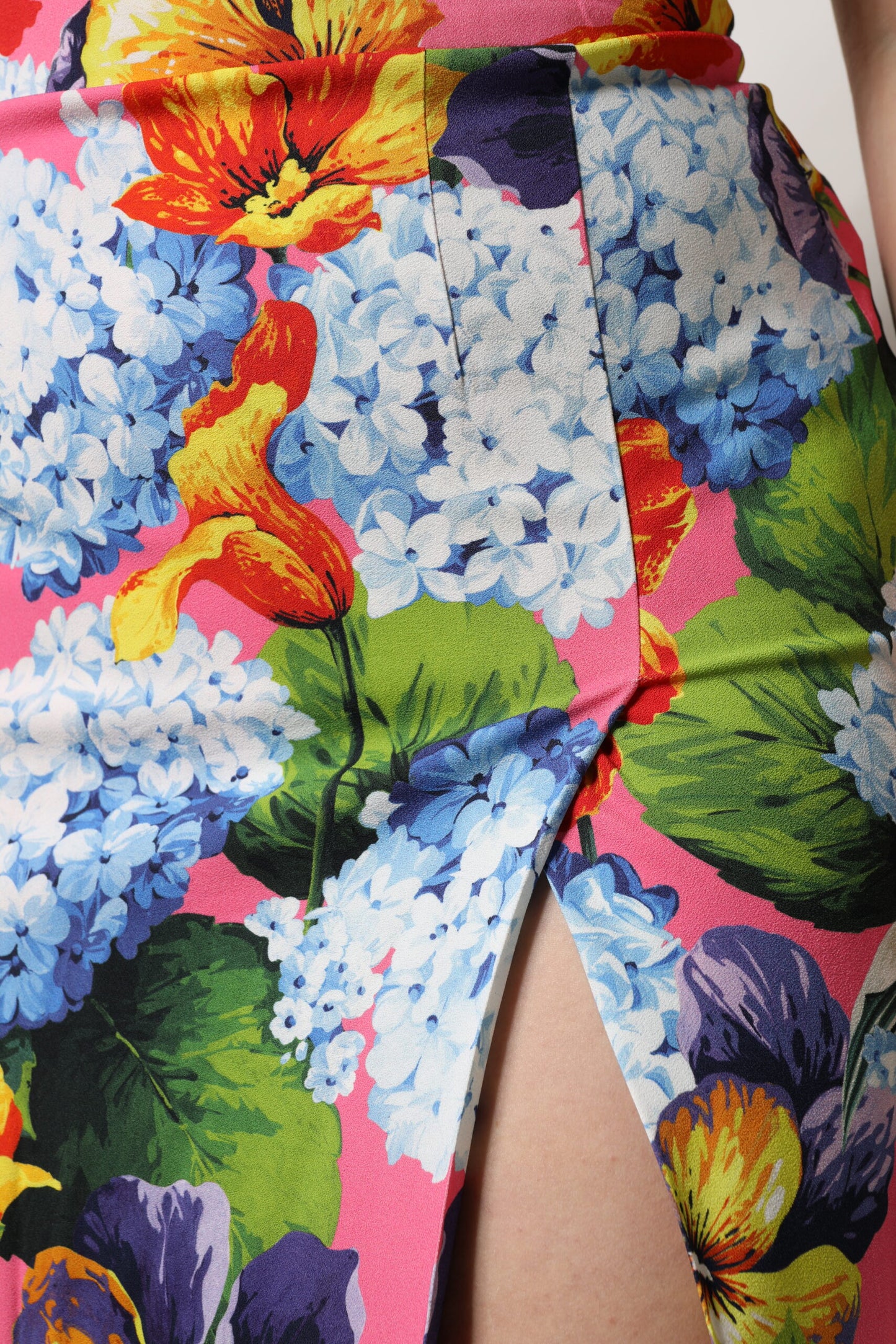 Dolce & Gabbana Flerfarvet Blomsterprint Højtaljet Midi-nederdel