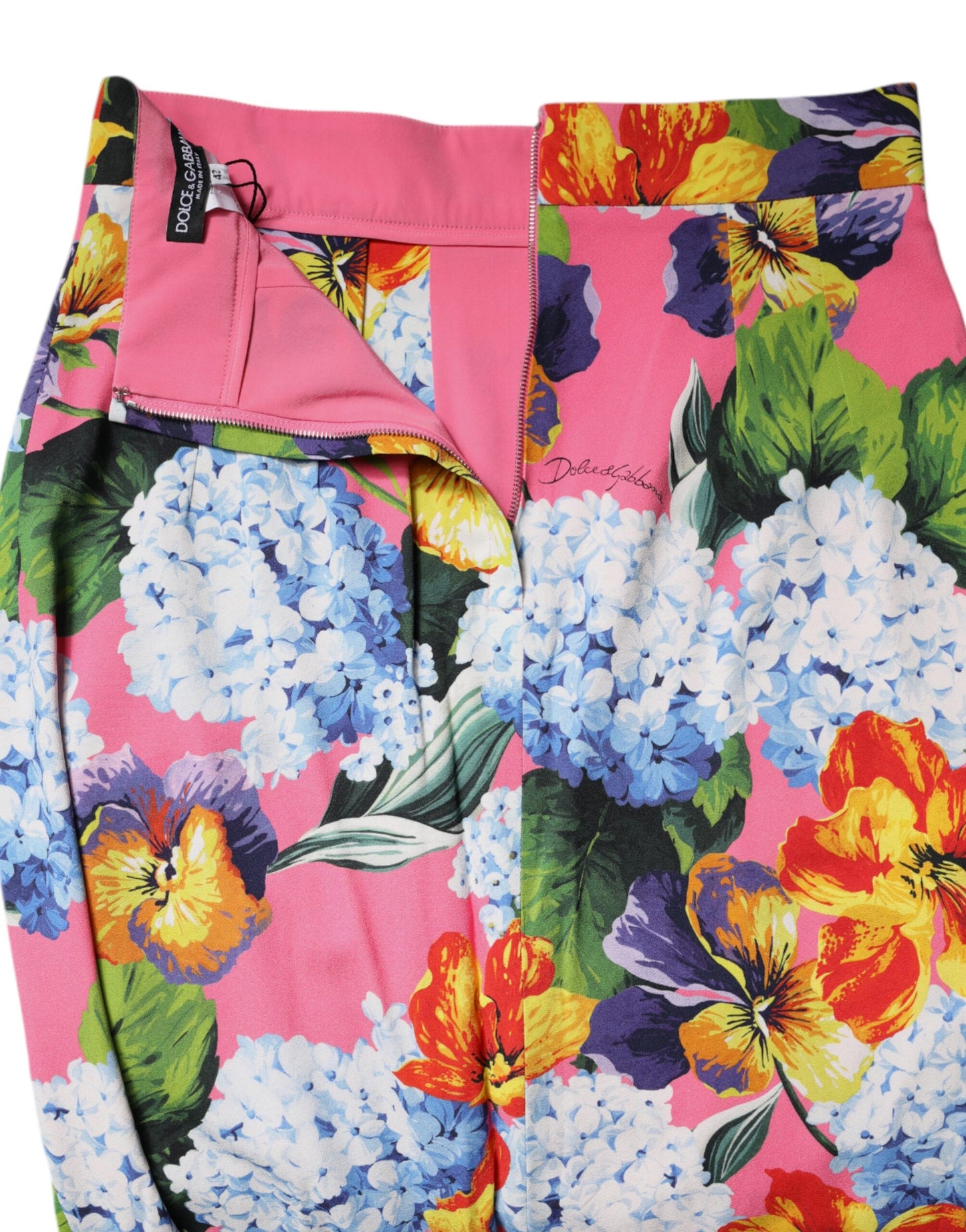 Dolce & Gabbana Flerfarvet Blomsterprint Højtaljet Midi-nederdel